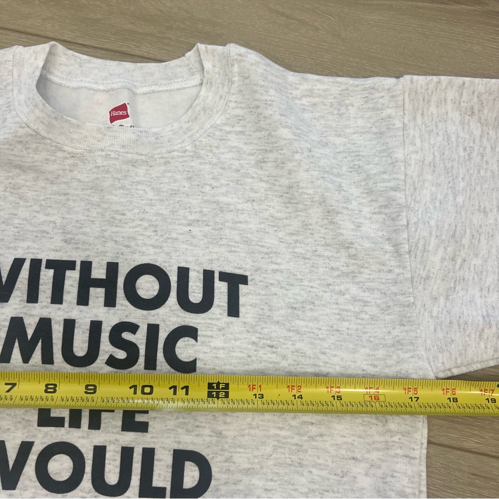Music Theme Band Sweatshirt Youth Large Funny Pun B Flat Humor - Picture 4 of 5